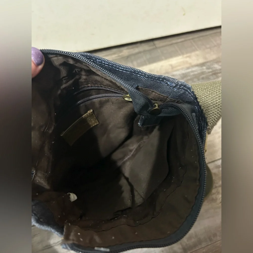 Chala Handbags | Patch Xbody bag Denim floral Buttons Fringe - Picture 7 of 7